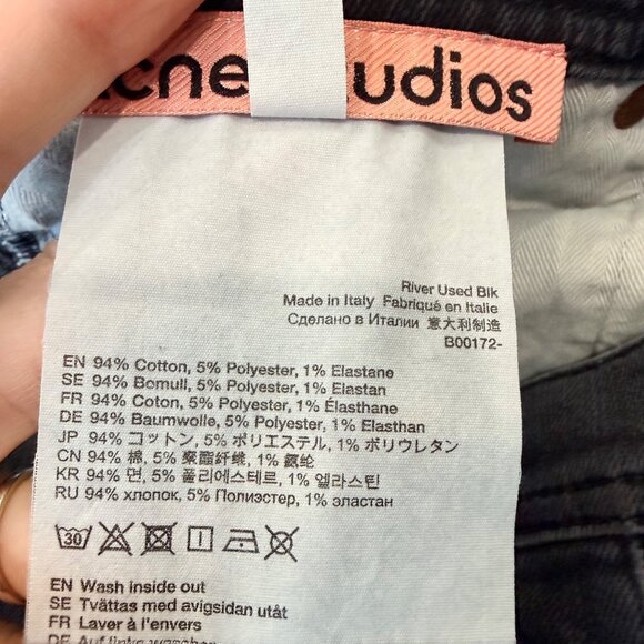 Acne Studios Slim Tapered Jeans , faded Black Men’s Size 32x32 N67 - Picture 11 of 12